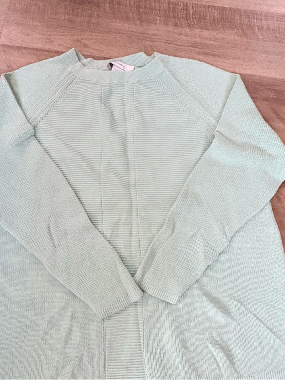 CJ Banks Mint Green Ribbed Crewneck Sweater